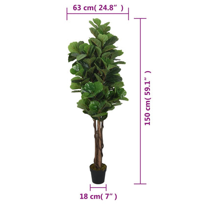 Ficus lyrata artificiel 180 feuilles 150 cm vert