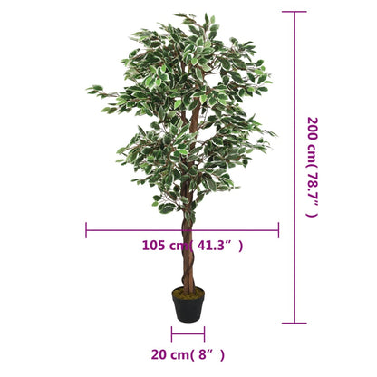 Ficus artificiel 1260 feuilles 200 cm vert