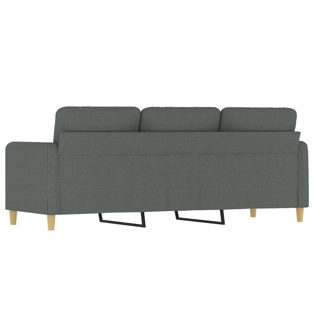 Canapé à 3 places Gris foncé 180 cm Tissu