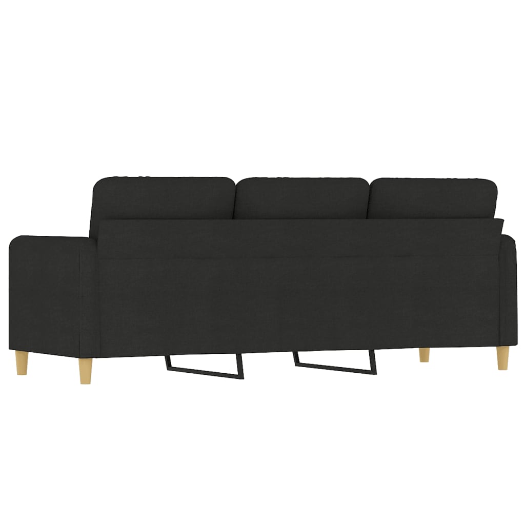 Canapé à 3 places Noir 180 cm Tissu