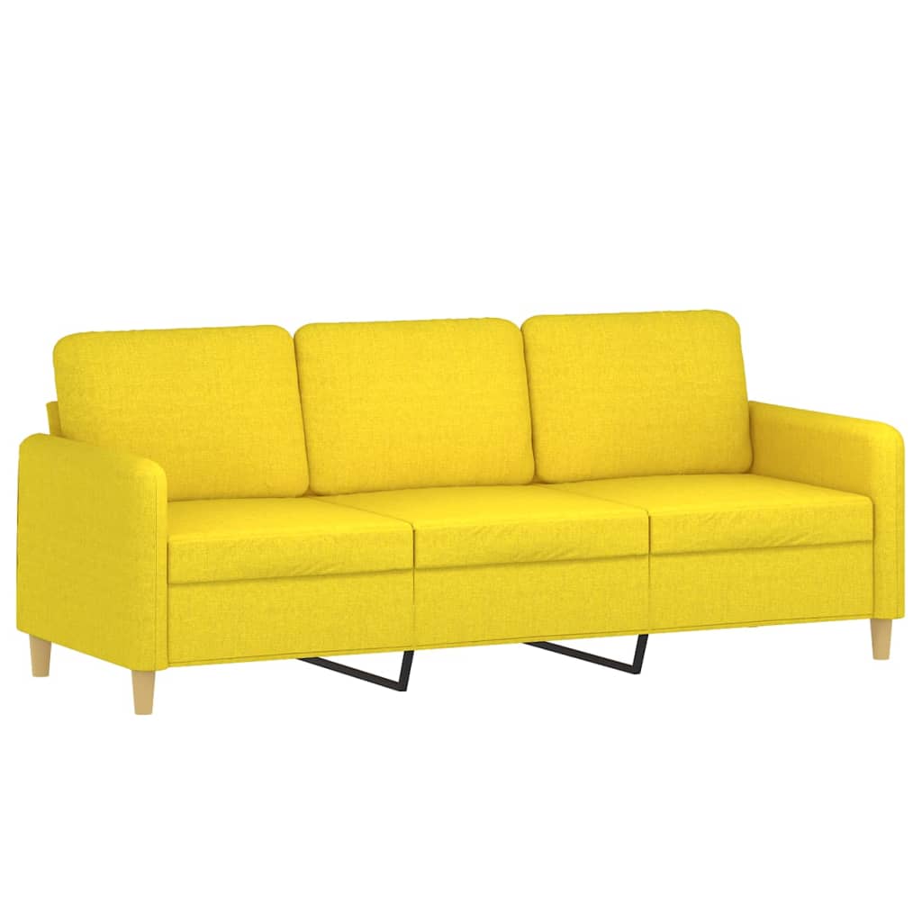 Canapé à 3 places Jaune clair 180 cm Tissu