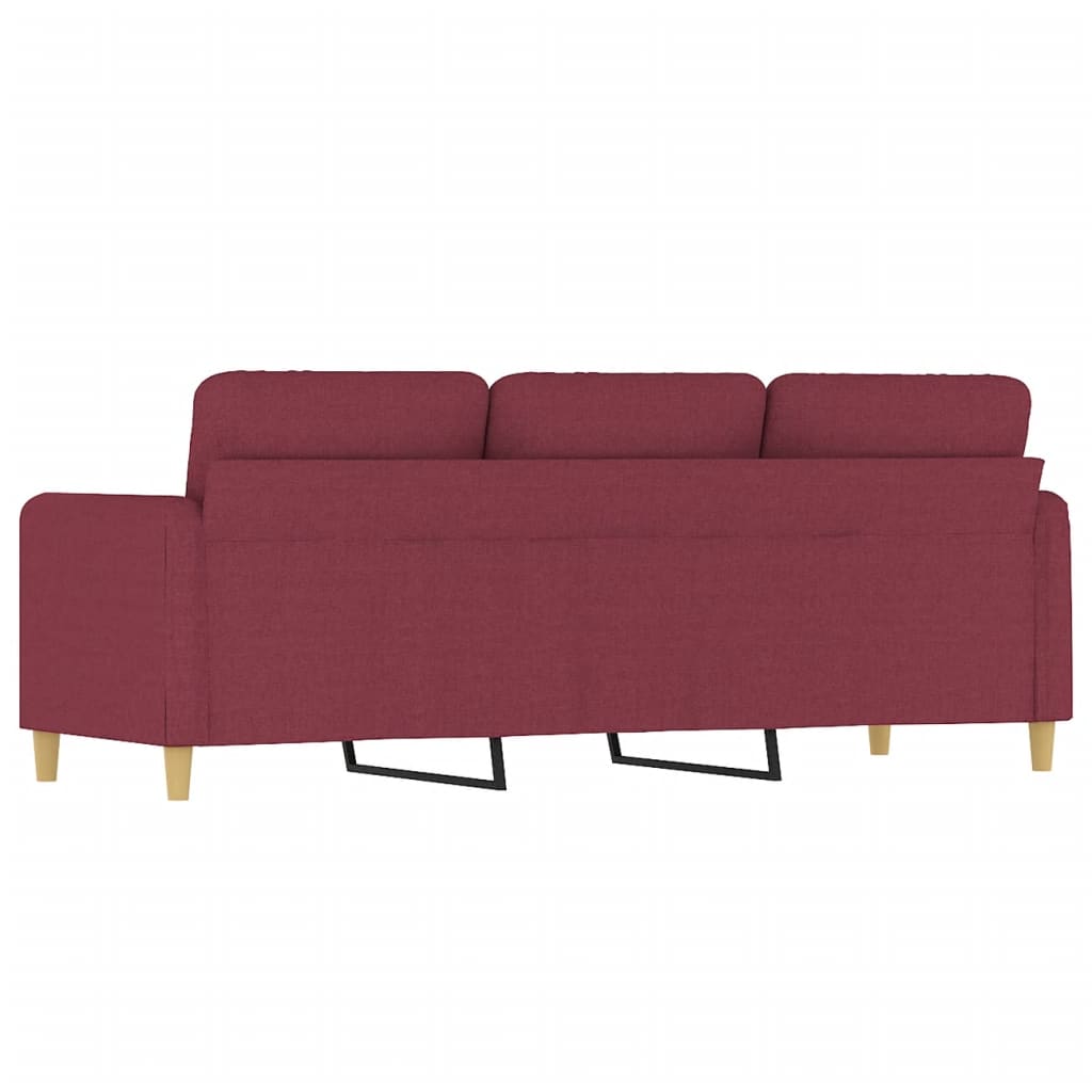 Canapé à 3 places Rouge bordeaux 180 cm Tissu