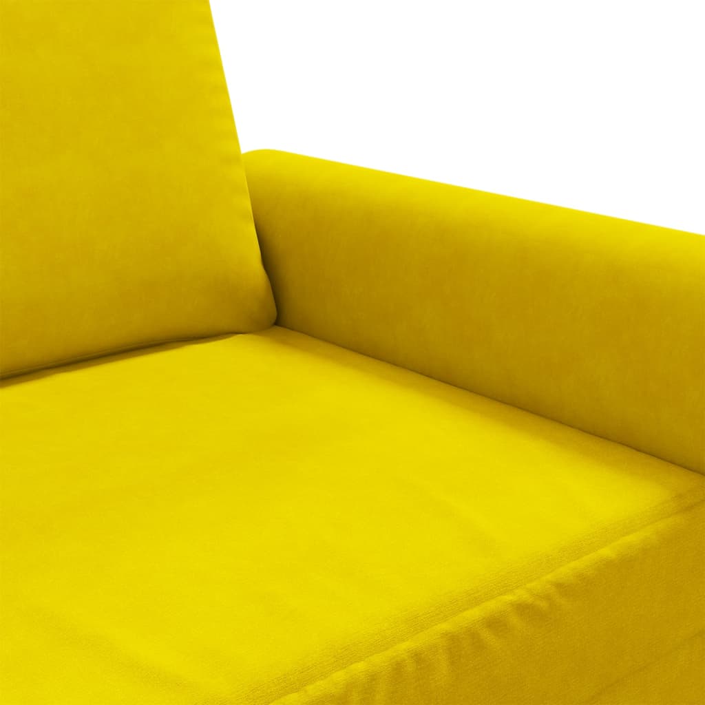 Canapé à 2 places Jaune 120 cm Velours