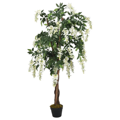 Glycine artificielle 560 feuilles 80 cm vert et blanc