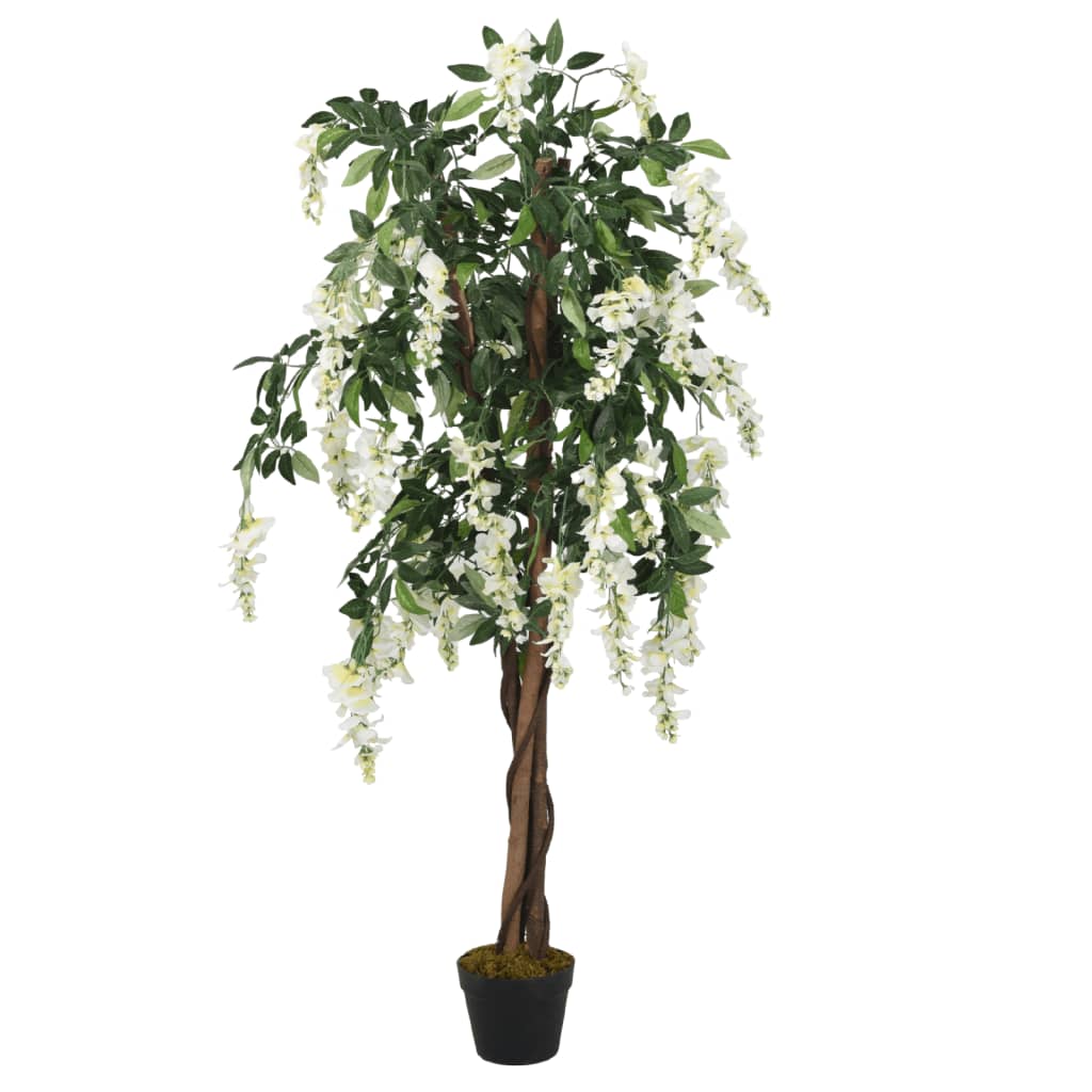 Glycine artificielle 840 feuilles 150 cm vert et blanc