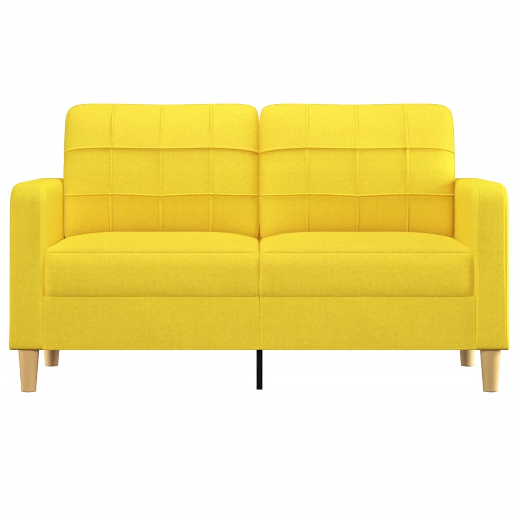 Canapé à 2 places Jaune clair 140 cm Tissu