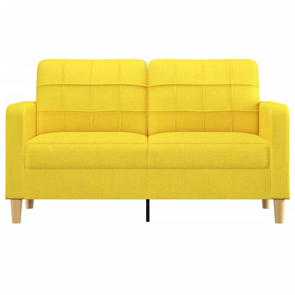 Canapé à 2 places Jaune clair 140 cm Tissu