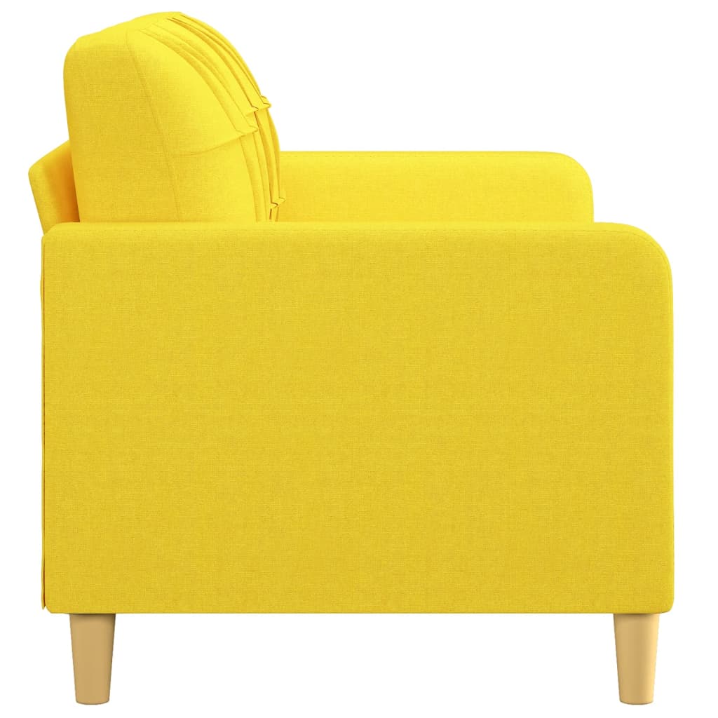 Canapé à 2 places Jaune clair 140 cm Tissu