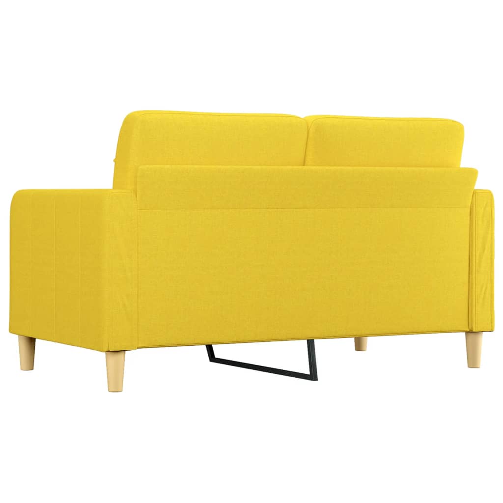 Canapé à 2 places Jaune clair 140 cm Tissu