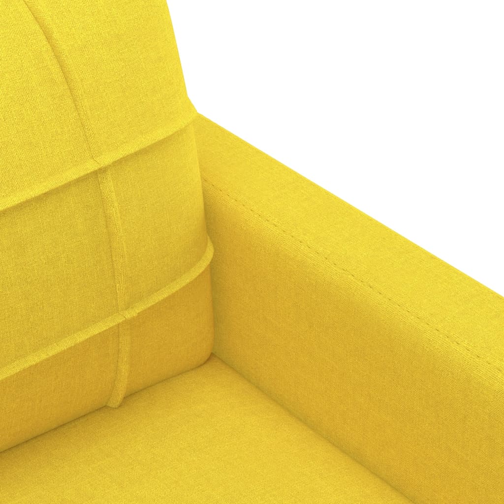 Canapé à 2 places Jaune clair 140 cm Tissu