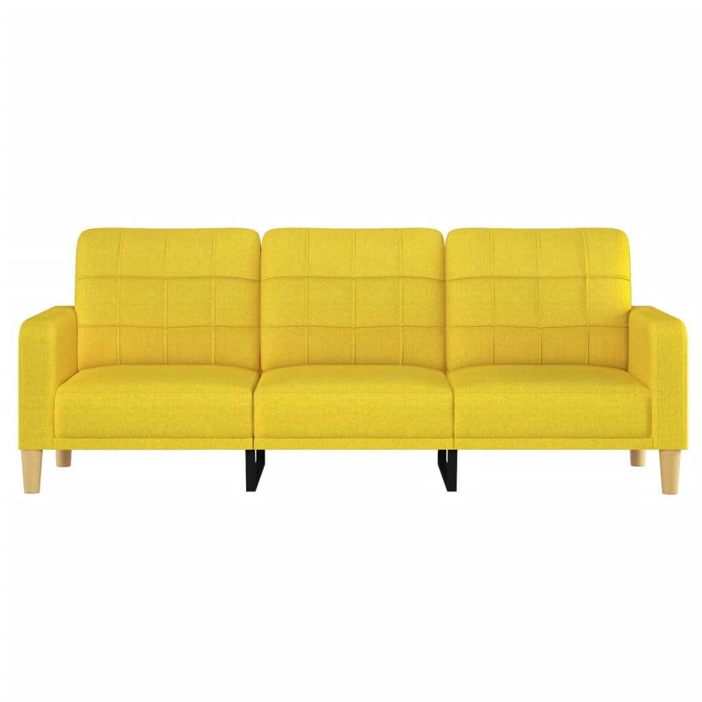 Canapé à 3 places Jaune clair 180 cm Tissu