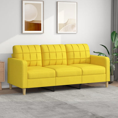 Canapé à 3 places Jaune clair 180 cm Tissu