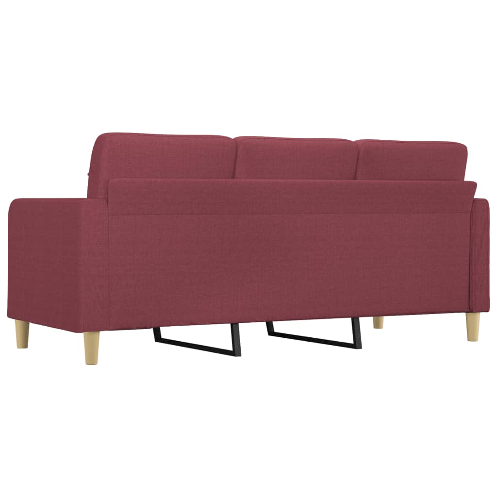 Canapé à 3 places Rouge bordeaux 180 cm Tissu