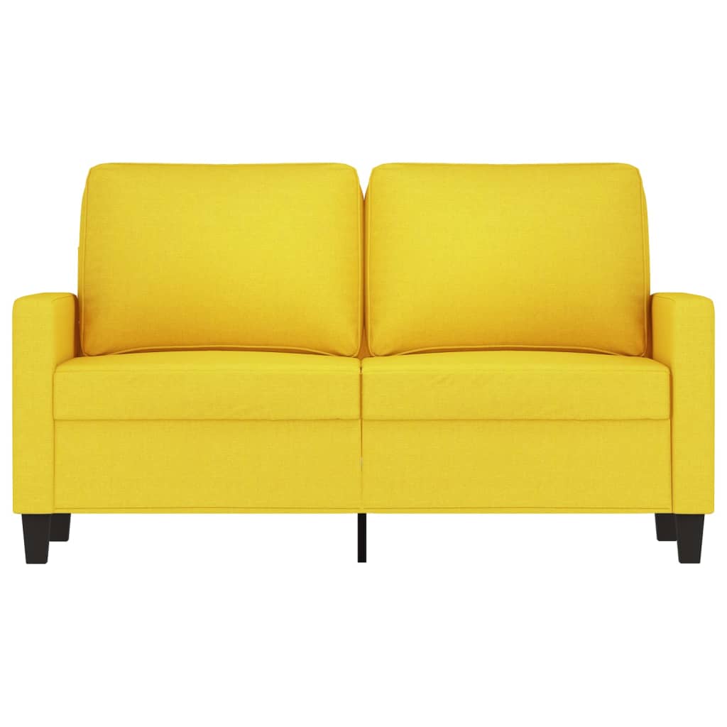 Canapé à 2 places Jaune clair 120 cm Tissu