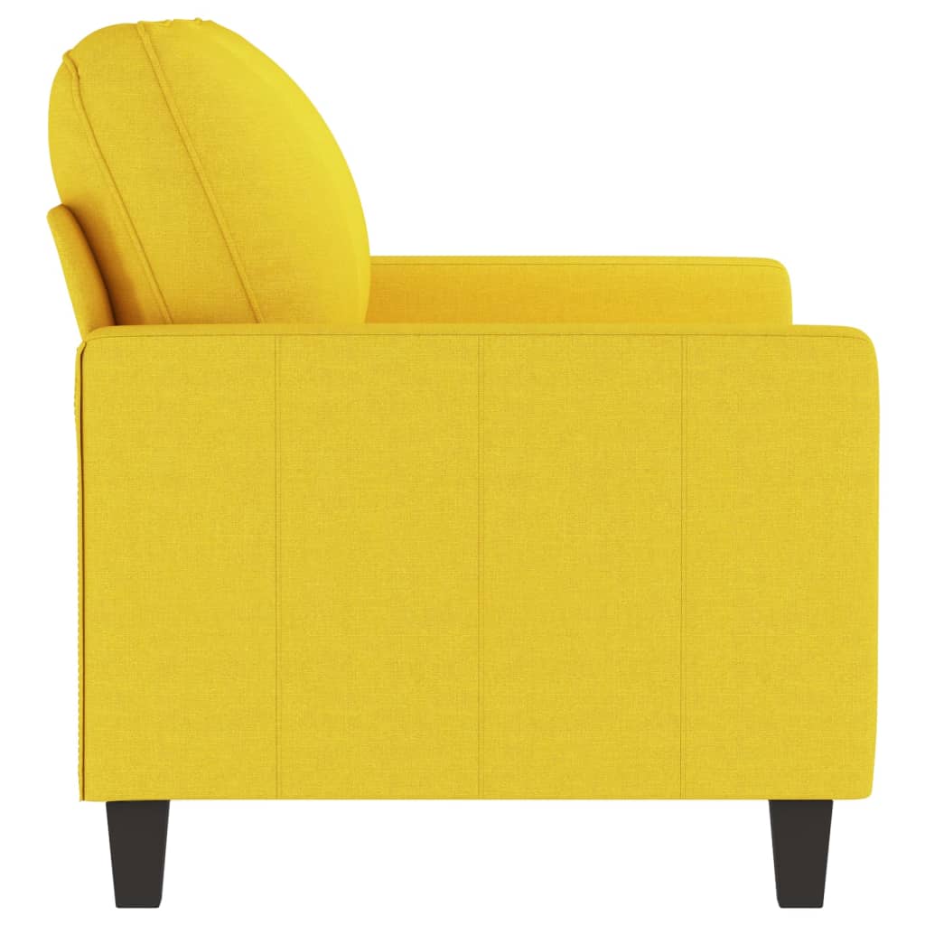 Canapé à 2 places Jaune clair 120 cm Tissu