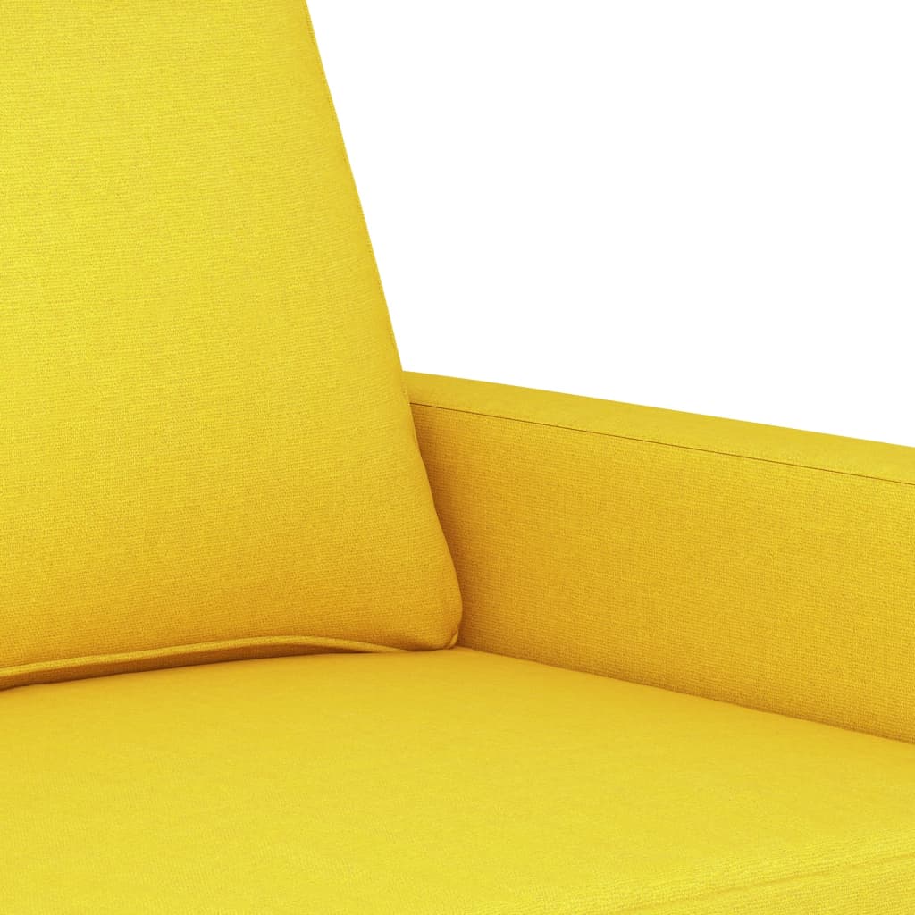 Canapé à 2 places Jaune clair 120 cm Tissu