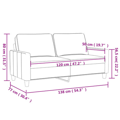 Canapé à 2 places Jaune clair 120 cm Tissu