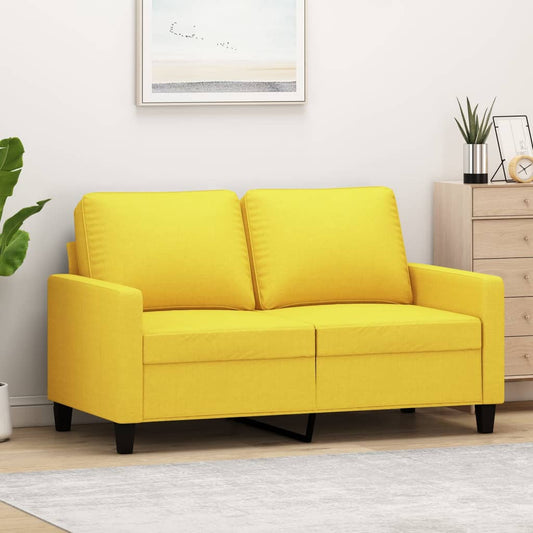 Canapé à 2 places Jaune clair 120 cm Tissu