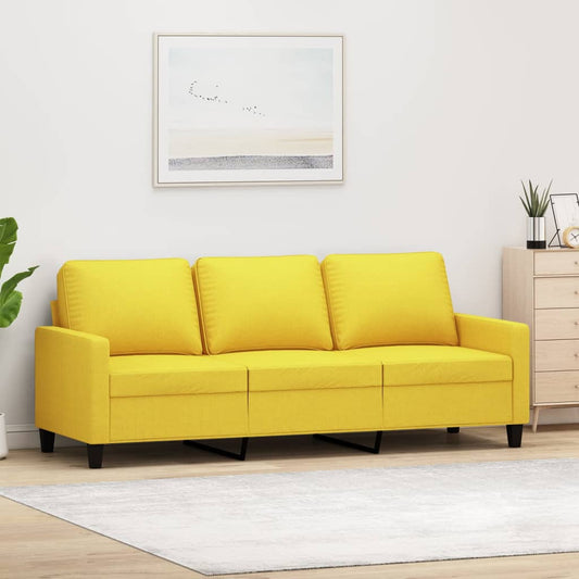 Canapé à 3 places Jaune clair 180 cm Tissu