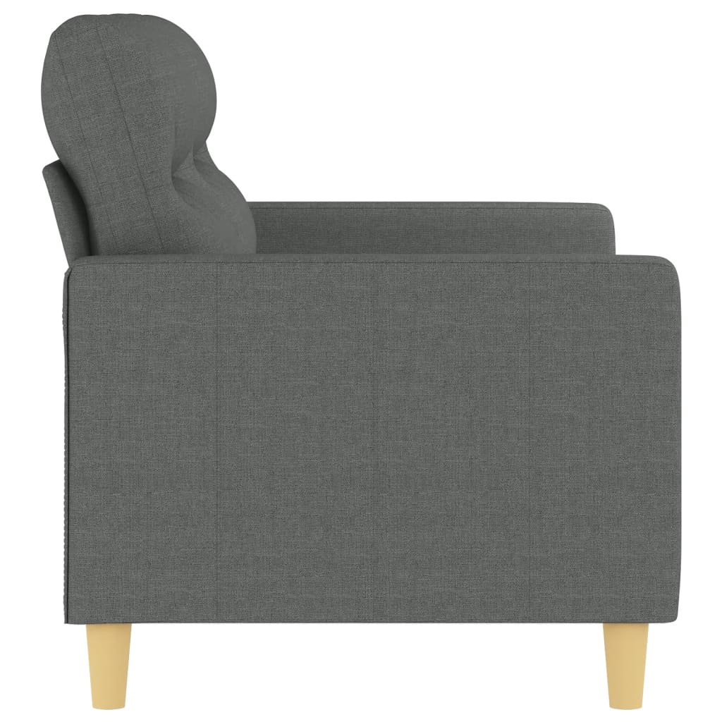 Canapé à 2 places Gris foncé 120 cm Tissu