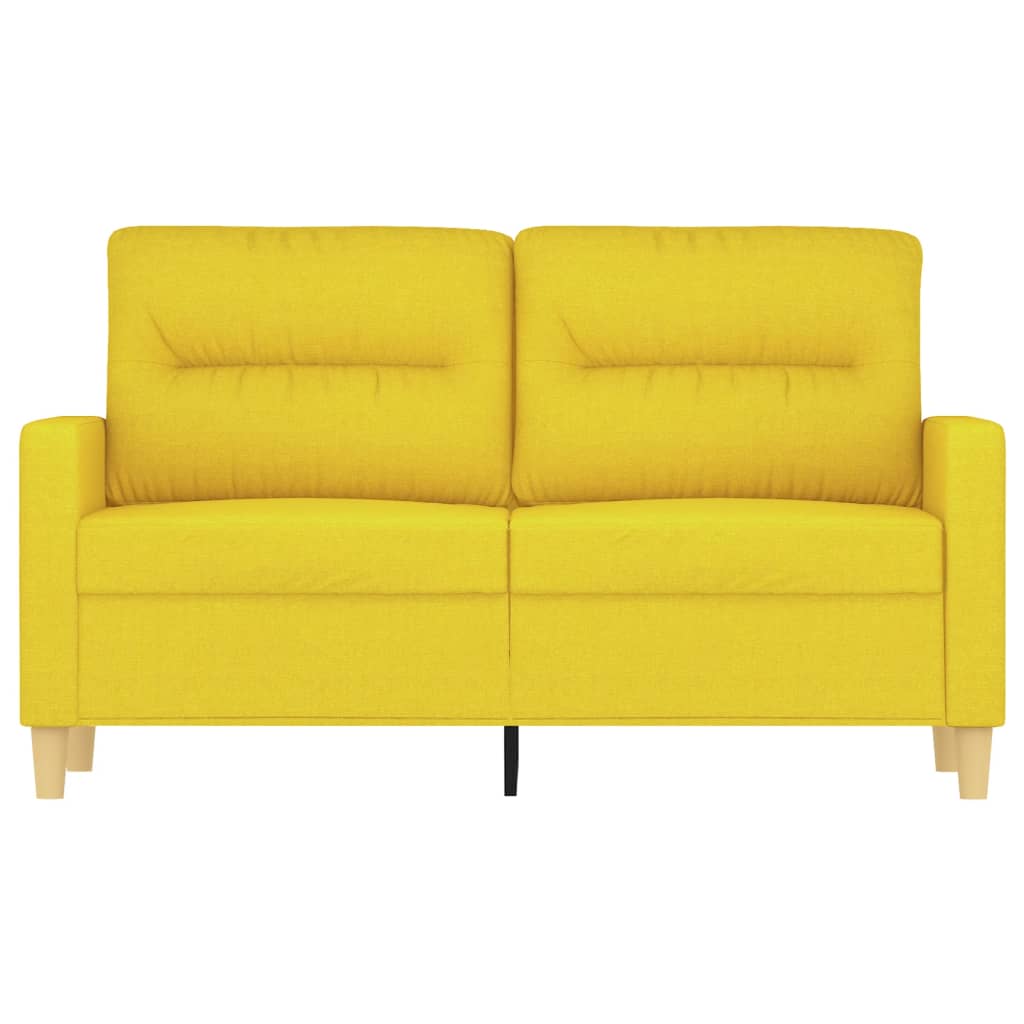 Canapé à 2 places Jaune clair 120 cm Tissu