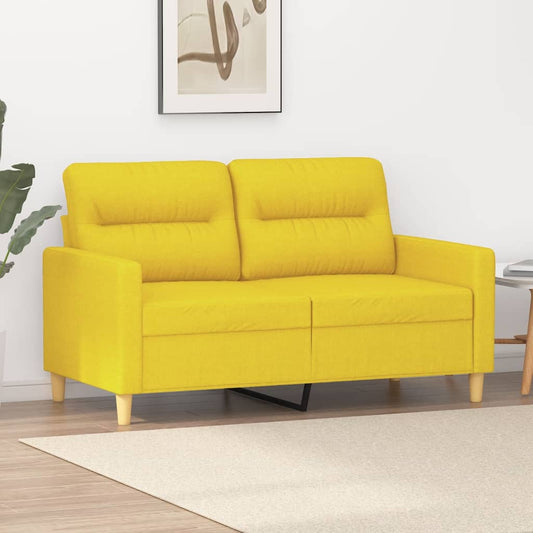 Canapé à 2 places Jaune clair 120 cm Tissu