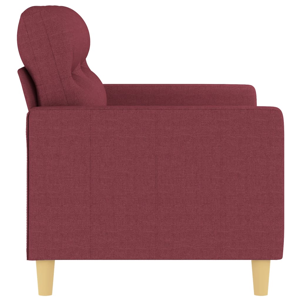 Canapé à 2 places Rouge bordeaux 120 cm Tissu