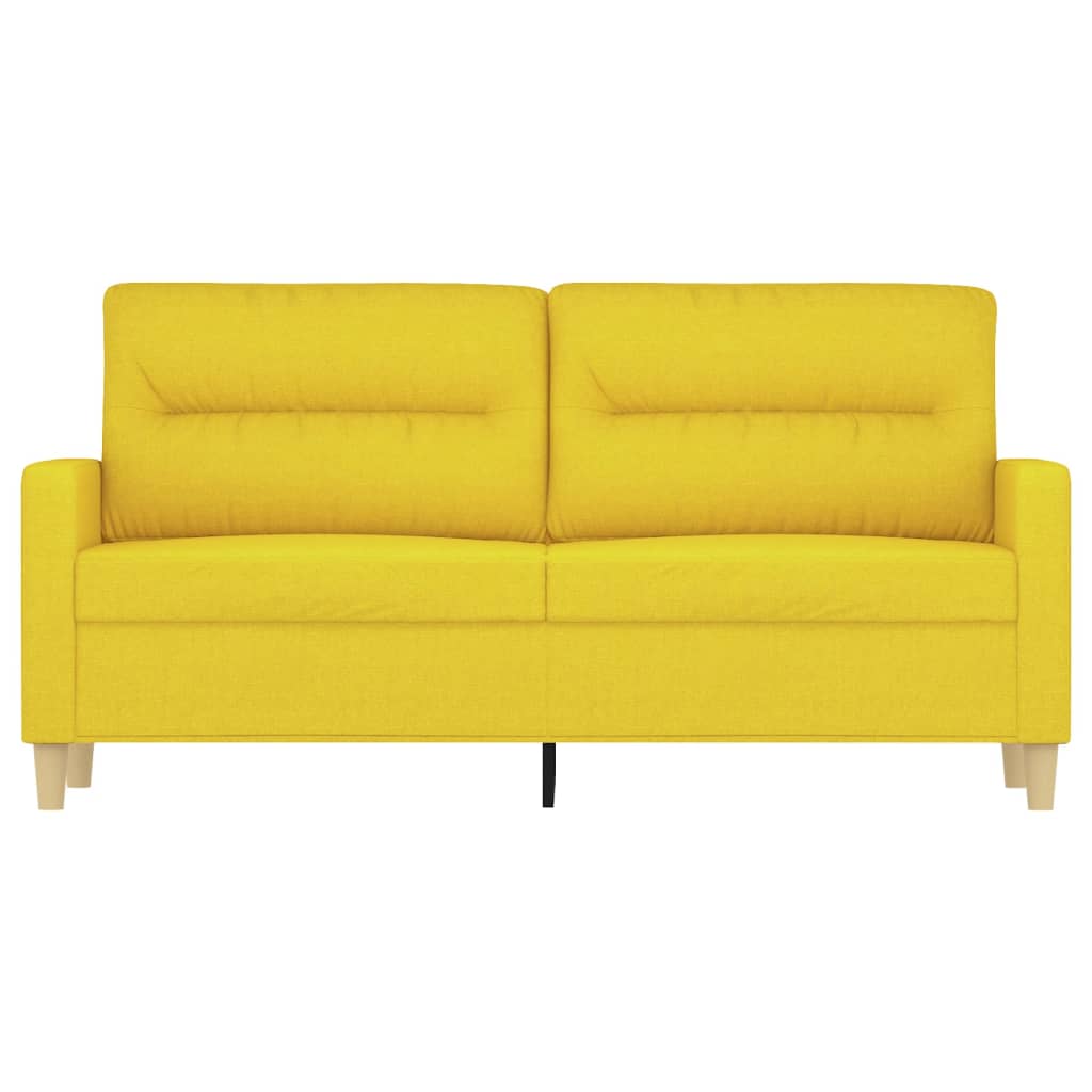 Canapé à 2 places Jaune clair 140 cm Tissu