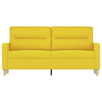 Canapé à 2 places Jaune clair 140 cm Tissu