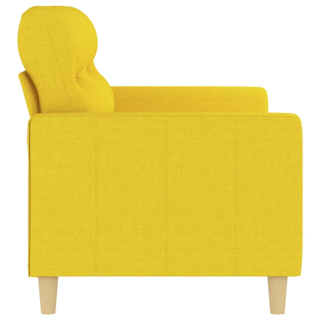 Canapé à 2 places Jaune clair 140 cm Tissu