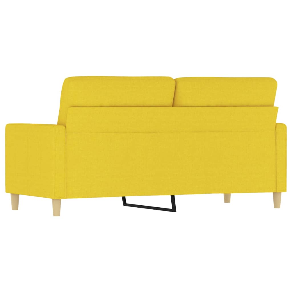 Canapé à 2 places Jaune clair 140 cm Tissu