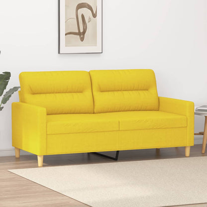 Canapé à 2 places Jaune clair 140 cm Tissu