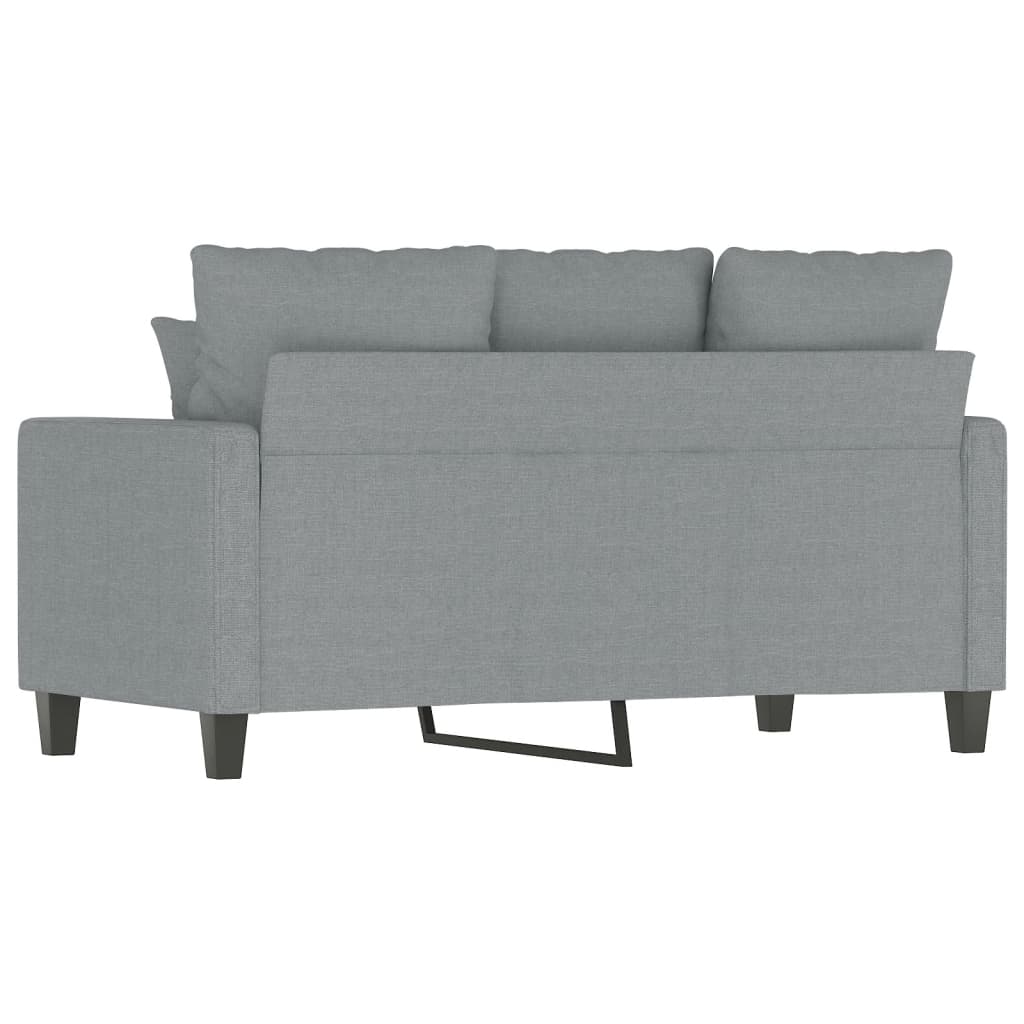 Canapé à 2 places Gris clair 120 cm Tissu