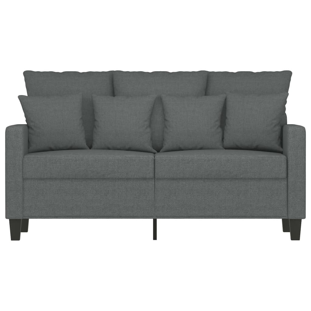 Canapé à 2 places Gris foncé 120 cm Tissu