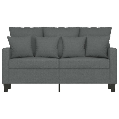 Canapé à 2 places Gris foncé 120 cm Tissu