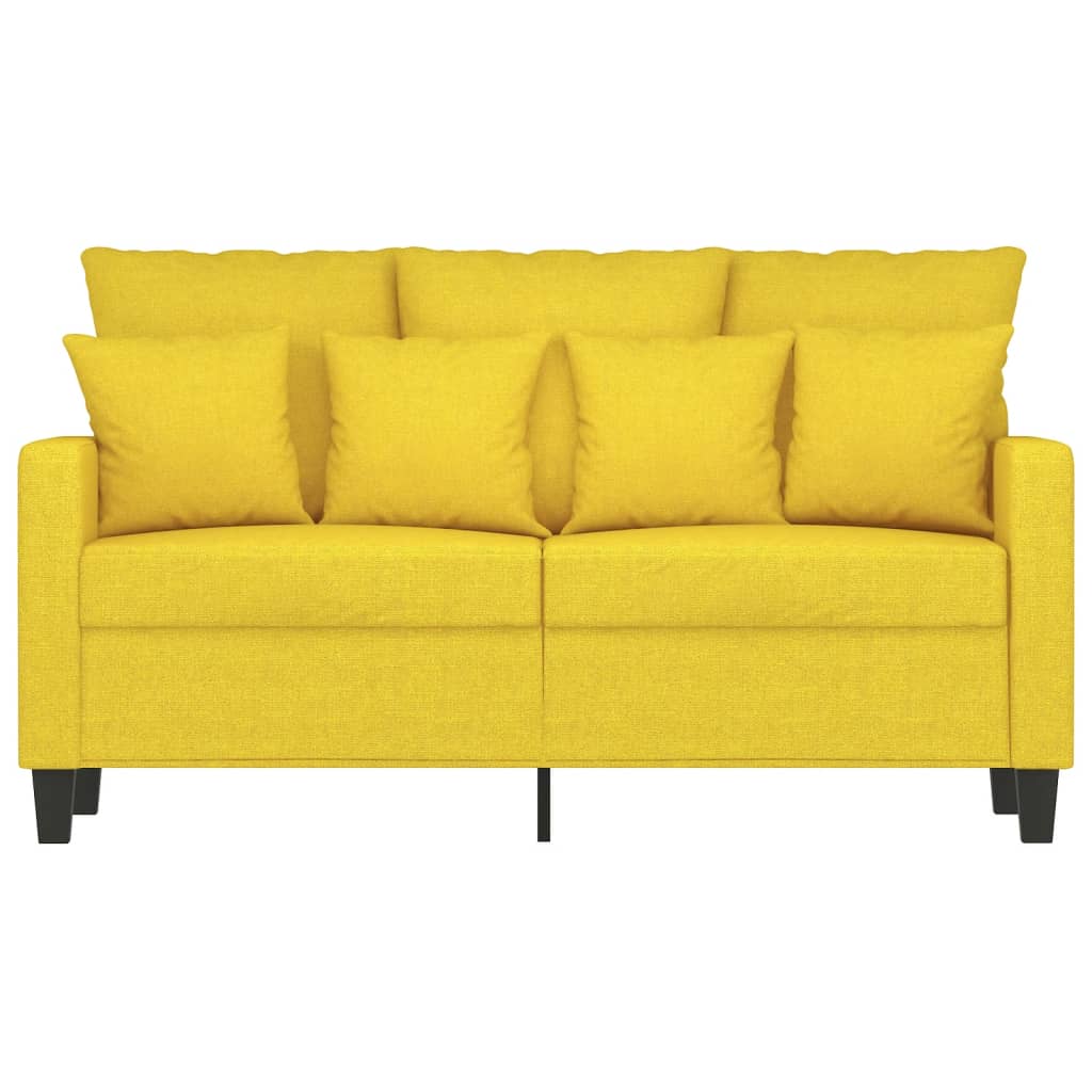 Canapé à 2 places Jaune clair 120 cm Tissu