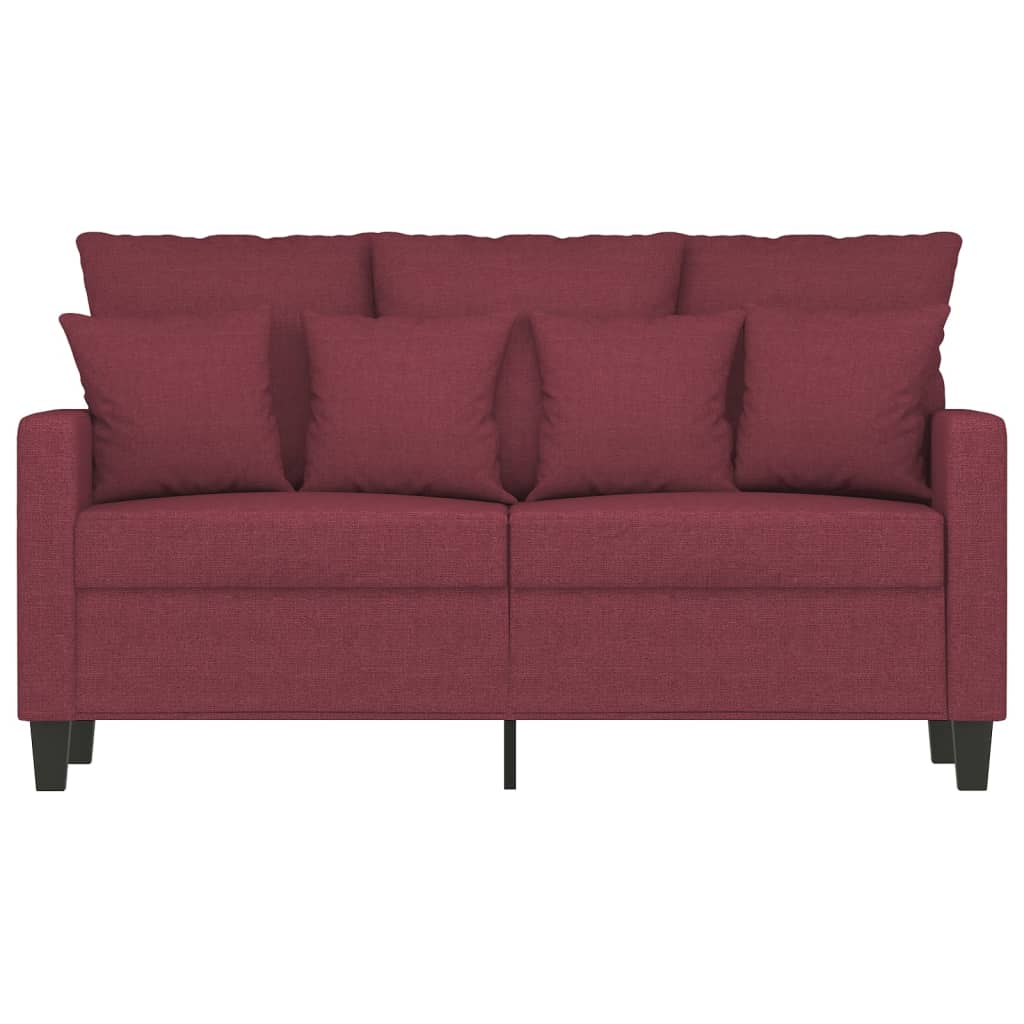 Canapé à 2 places Rouge bordeaux 120 cm Tissu