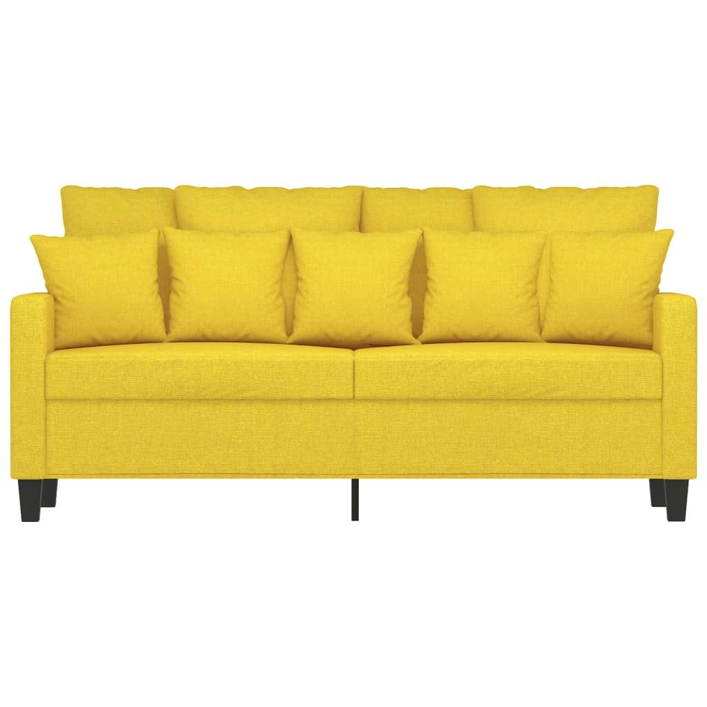 Canapé à 2 places Jaune clair 140 cm Tissu