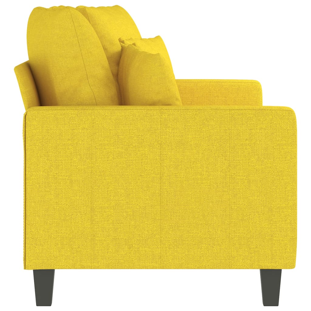 Canapé à 2 places Jaune clair 140 cm Tissu