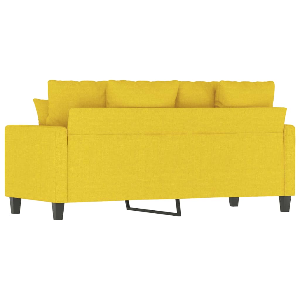 Canapé à 2 places Jaune clair 140 cm Tissu