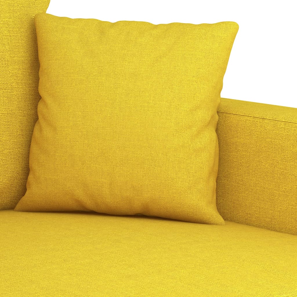 Canapé à 2 places Jaune clair 140 cm Tissu