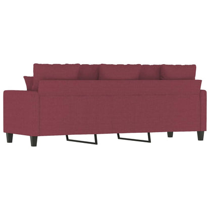 Canapé à 3 places Rouge bordeaux 180 cm Tissu