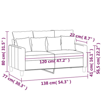 Canapé à 2 places Vert foncé 120 cm Velours