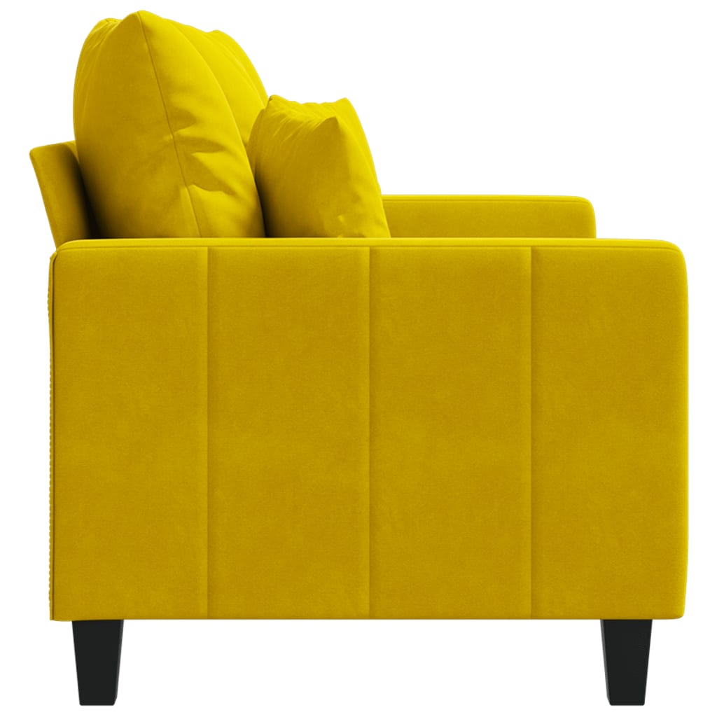 Canapé à 2 places Jaune 120 cm Velours