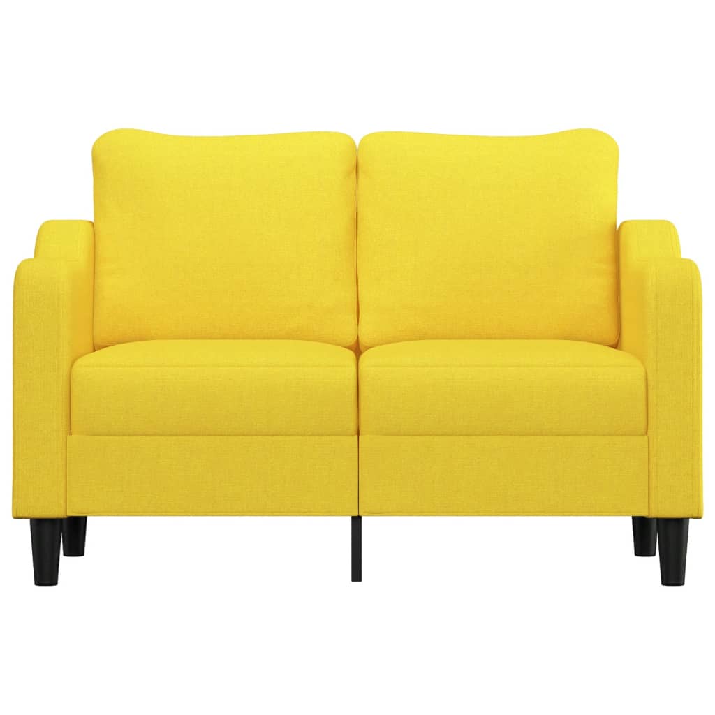 Canapé à 2 places Jaune clair 120 cm Tissu