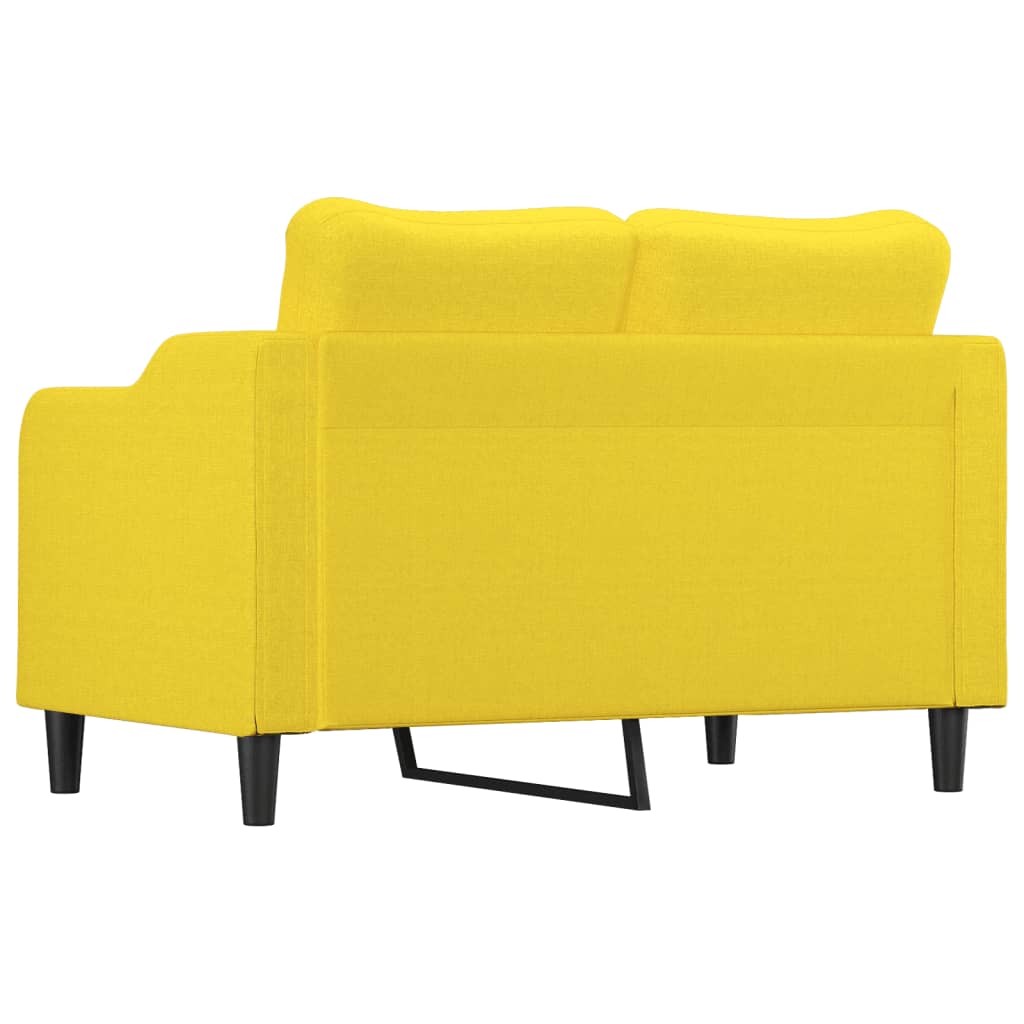 Canapé à 2 places Jaune clair 120 cm Tissu