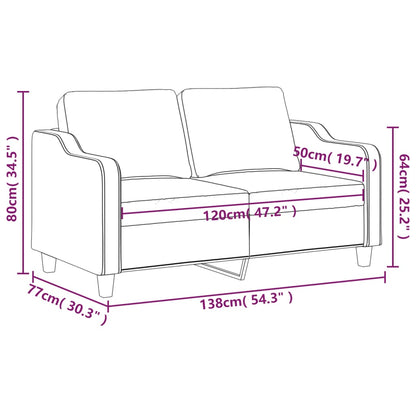 Canapé à 2 places Jaune clair 120 cm Tissu