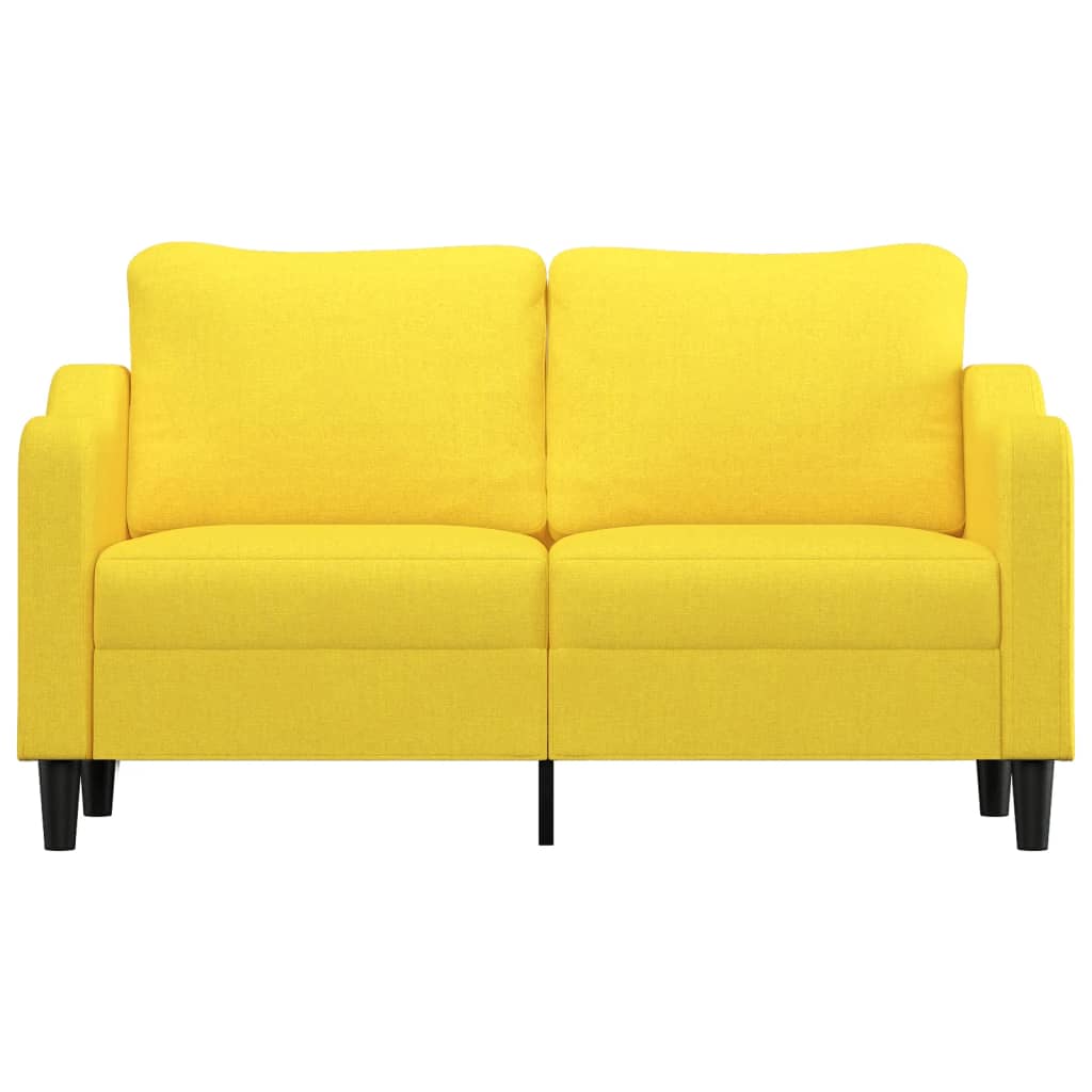 Canapé à 2 places Jaune clair 140 cm Tissu