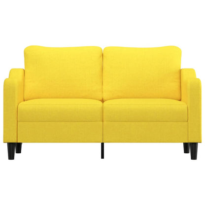 Canapé à 2 places Jaune clair 140 cm Tissu