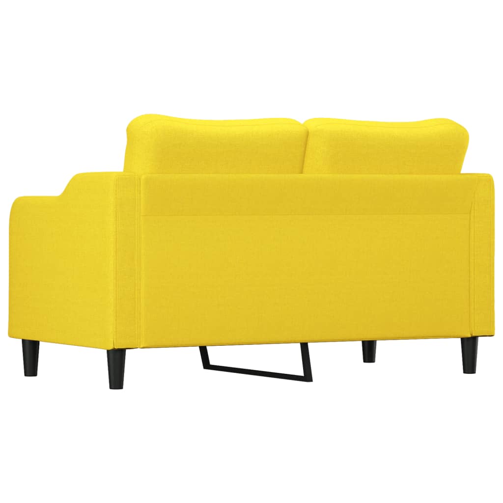 Canapé à 2 places Jaune clair 140 cm Tissu